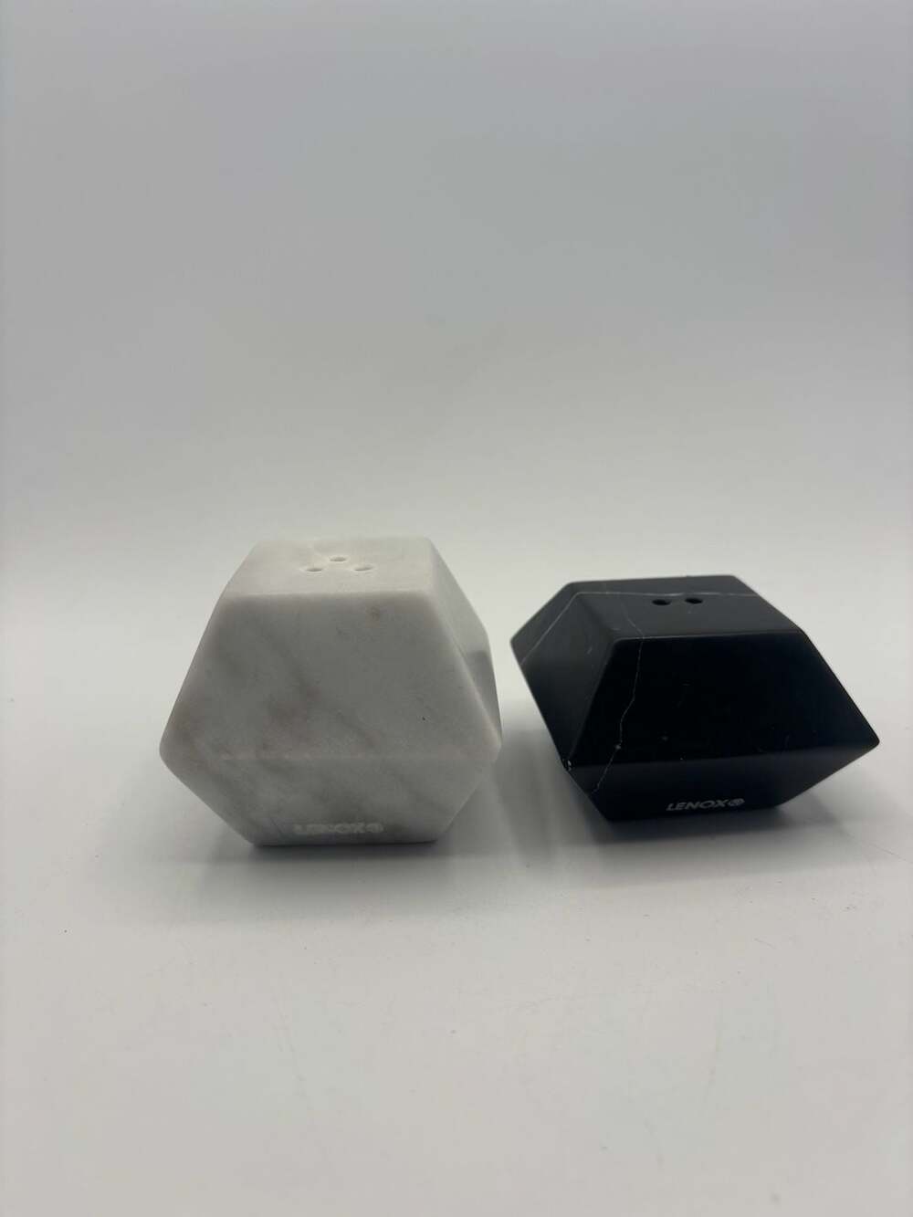 Lenox Marble Geometric Salt And Pepper Shakers Set Black And White